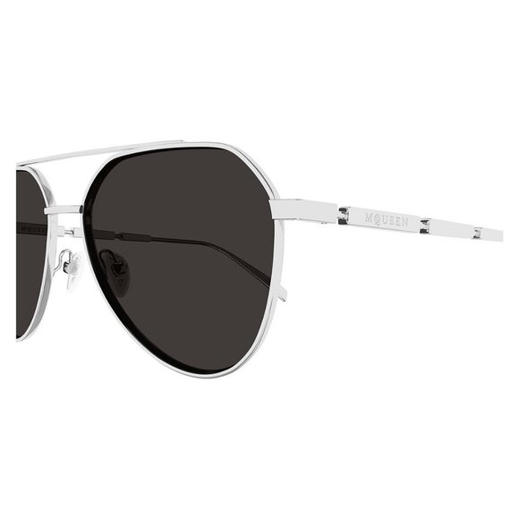 New ALEXANDER MCQUEEN Silver Aviator AM0478S 001 Sunglasses Women - Picture 3 of 5